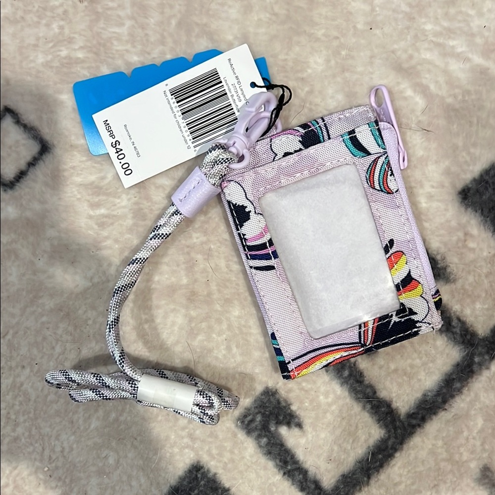 Vera Bradley Lanyard Card Case - Lavender Butterflies